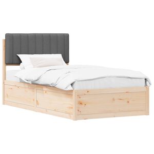 vidaXL Letto con Testiera Rivestita Grigio scuro 100 x 200 cm