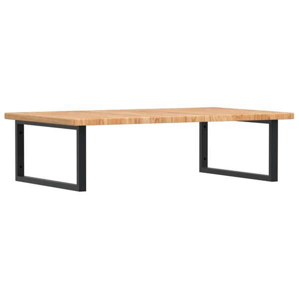 vidaXL Ripiano a Parete per Lavabo in Acciaio e Massello di Rovere