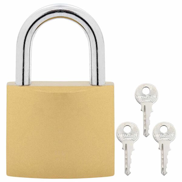 vidaXL U Lock con Chiavi 2 pcs Ottone Ferro