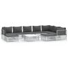 vidaXL Set Salotto da Giardino 10 pz con Cuscini in Acciaio Bianco
