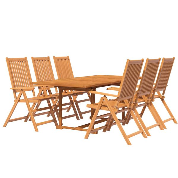 vidaXL Set Mobili da Pranzo da Giardino 7 pz Legno Massello di Acacia 150-200 cm