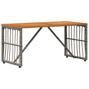 vidaXL Tavolo da Esterno Grigio 80 x 40 x 40 cm Acciaio e Polyrattan