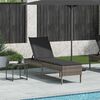 vidaXL Lettino Prendisole con Cuscino Grigio 55x200x44cm in Polyrattan