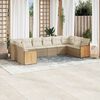 vidaXL Set Divano da Giardino 10 pz con Cuscini Beige in Polyrattan