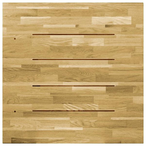vidaXL Piano del Tavolo Legno Massello di Rovere Quadrato 23mm 70x70cm
