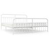 vidaXL Giroletto con Testiera e Pediera Metallo Bianco 193x203 cm