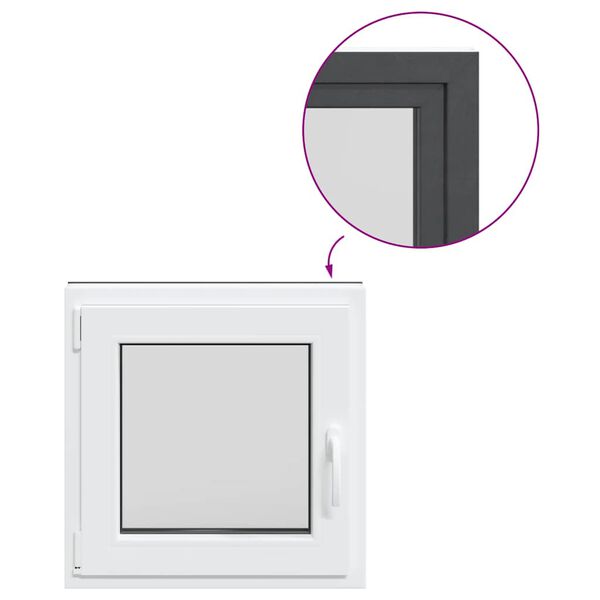 vidaXL Finestra Seminterrato RISOR 60x60 cm Anta Ribalta DIN Sinistra