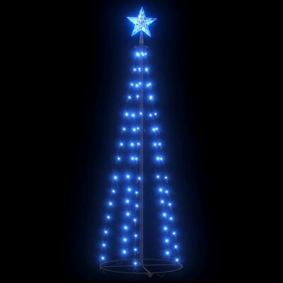 vidaXL Albero di Natale a Cono Decorato Blu con 84 LED 50x150 cm