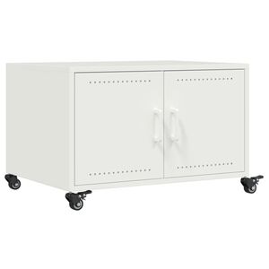 vidaXL Tavolino da Salotto Bianco 68x50x43,5 cm in Acciaio