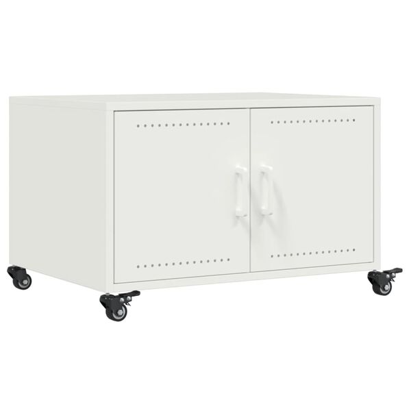 vidaXL Tavolino da Salotto Bianco 68x50x43,5 cm in Acciaio