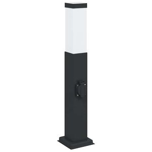 vidaXL Lampada a paletto con presa elettrica 50 cm Nera IP44