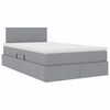 vidaXL Letto con contenitore e LED Grigio chiaro 120 x 200 cm