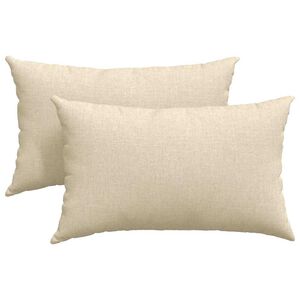 vidaXL Cuscini da Divano 2 pz Tessuto Crema 50 x 30 cm