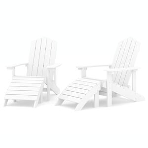 vidaXL Sedie da Giardino Adirondack 2 pz con Poggiapiedi HDPE Bianco
