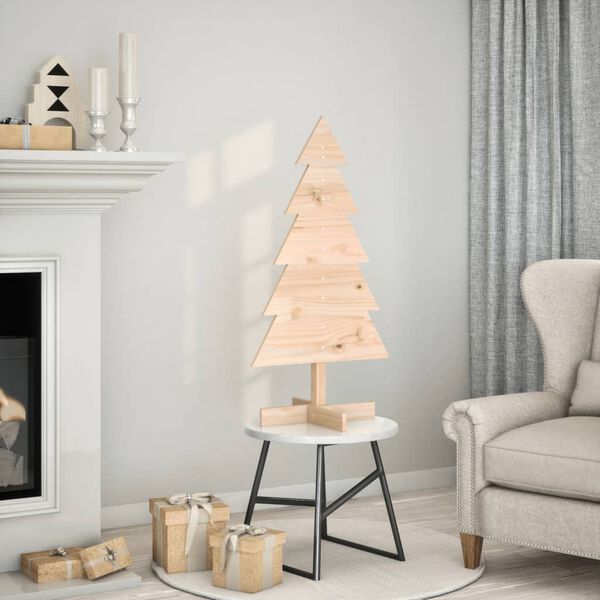 vidaXL Albero di Natale Decorativo in Legno 100 cm Legno Massello Pino