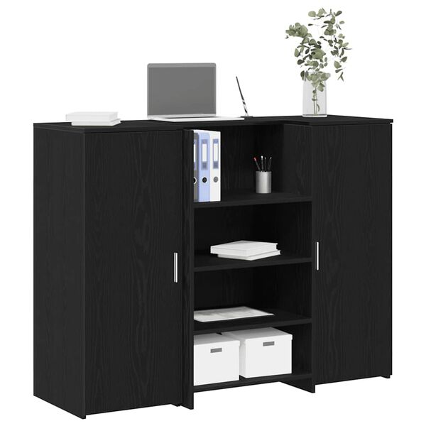 vidaXL Banco Reception Rovere Nero 135x50x103,5 cm Legno Multistrato