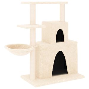 vidaXL Albero per Gatti con Tiragraffi in Sisal Crema 83 cm