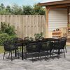 vidaXL Set da Pranzo per Giardino 9 pcs Nero