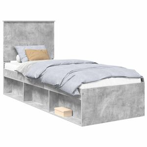 vidaXL Struttura del letto Grigio Concret&egrave; 75 x 190 cm Pino massello