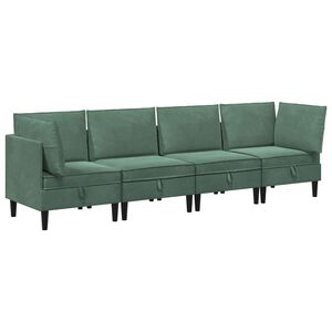 vidaXL Set di mobili per il soggiorno 4 pz Verde Mare Velluto