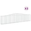 vidaXL Cesti Gabbioni ad Arco 3 pz 400x30x80/100 cm Ferro Zincato