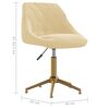 vidaXL Sedia da Pranzo Girevole Crema in Velluto