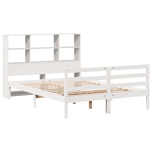 vidaXL Letto Libreria senza Materasso Bianco 140x190 cm Legno di Pino