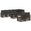 vidaXL Set Divano da Giardino 9 pz Grigio e Grigio Scuro polyrattan