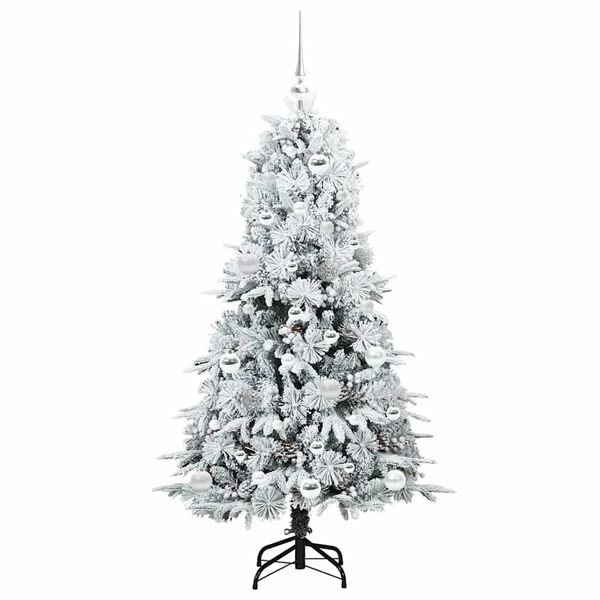 vidaXL Albero di Natale Artificiale con Rami Pieghevoli Bianco 150 cm