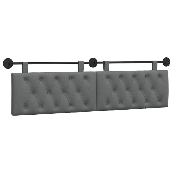 vidaXL Testata appesa Grigio scuro 170 x 55 x 7 cm Tessuto