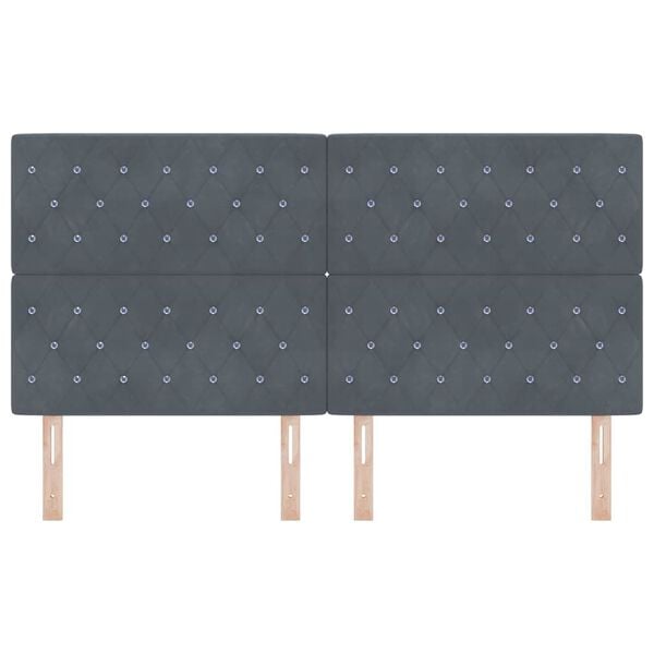 vidaXL Testiera con testiera Grigio scuro 180 cm Pelle Sintetica