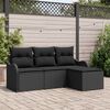 vidaXL Set Divano da Giardino con archiviazione 4 pcs Nero polyrattan