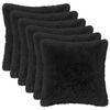 vidaXL Cuscino con cuscino HEERLEN 6 pz Nero Fleece PV