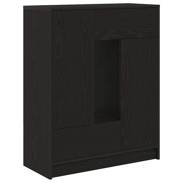 vidaXL Credenza con Cassetti e Ante Rovere Nero 73x31x90 cm