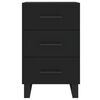 vidaXL Comodino Nero 40x40x66 cm in Legno Multistrato