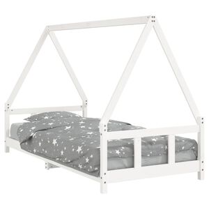 vidaXL Giroletto per Bambini Bianco 90x200cm in Legno Massello di Pino
