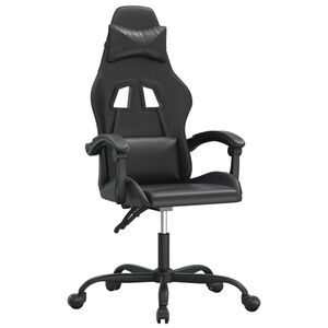 vidaXL Sedia da Gaming Girevole Nera in Similpelle