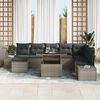vidaXL Set Divano da Giardino 9 pcs Grigio Poly Rattan