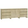 vidaXL Credenze 3 pz Rovere Sonoma in Legno Multistrato