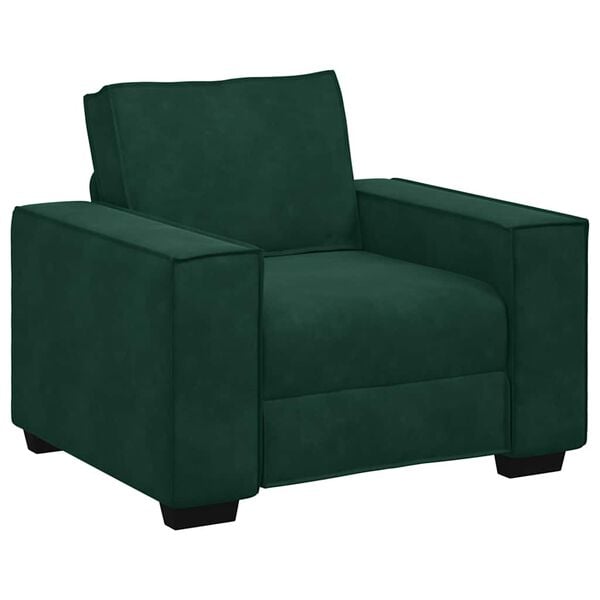 vidaXL Divano Sedia Verde Scuro 100x78x84 cm Velluto