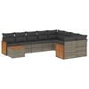 vidaXL Set Divano da Giardino 10 pz con Cuscini Grigio in Polyrattan