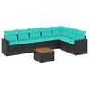 vidaXL Set Divani da Giardino 8 pz con Cuscini Nero in Polyrattan