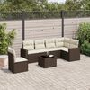 vidaXL Set Divani da Giardino 7 pz con Cuscini Marrone in Polyrattan