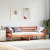 vidaXL Letto Giorno con testiera Marrone cerato Pino massello