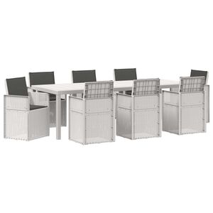 vidaXL Set da Pranzo per Giardino 9 pz Bianco e Antracite PP