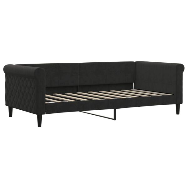 vidaXL Divano Letto Estraibile con Cassetti Nero 90x190 cm in Velluto