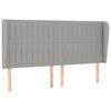 vidaXL Testiera ad Orecchio Grigio Chiaro 183x23x118/128 cm in Tessuto
