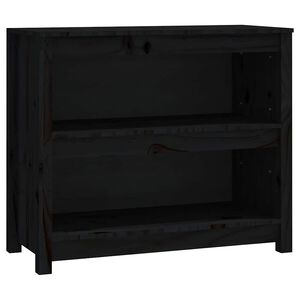 vidaXL Libreria Nera 80x35x68 cm in Legno Massello di Pino