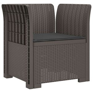 vidaXL Poltrona a 1 Posto con Cuscino Aspetto Rattan PP Grigio Chiaro