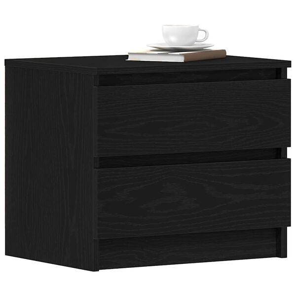 vidaXL Armadio da Notte 2 pcs Rovere Nero 50 x 40 x 43,5 cm